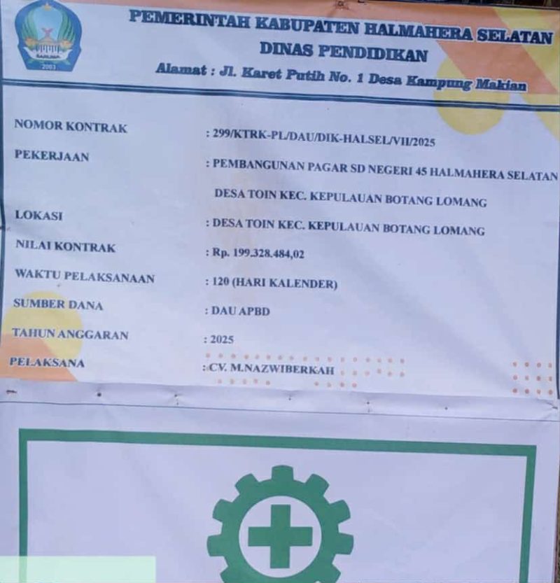Foto: Papan proyek pembangunan Pagar Sekolah 