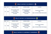 Jadwal Malut Unaied Fc