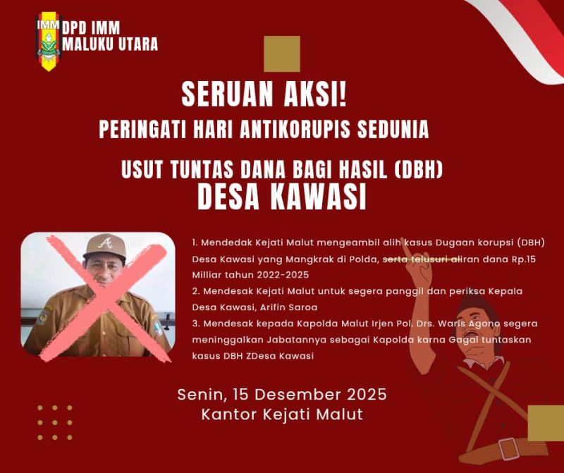 Foto : Tuntutan DPD IMM Maluku Utara