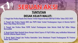 Foto : Lima tuntutan Front Aksi Maluku Utara