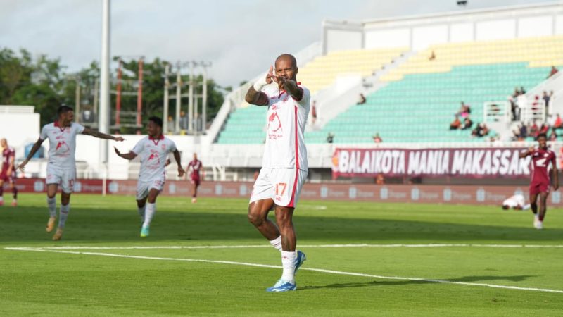 Foto: Selebrasi DDS Usai merobek gawang PSM Makassar di Stadion B.J Habibie Pare-Pare
