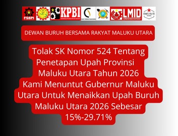 Foto, Sikap Dewan Buruh Bersama Rakyat Maluku Terkait Upah Pemprov Malut 2026