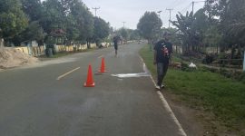 Foto, Kondisi Jalan Akibat Pecahnya pipa Milik PDAM