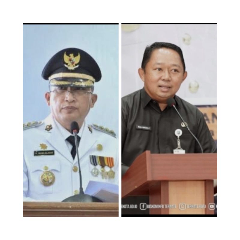 Foto: Wali Kota Ternate Tauhid  Soleman Dan Sekda kota Ternate Rizal Marsaoly 
