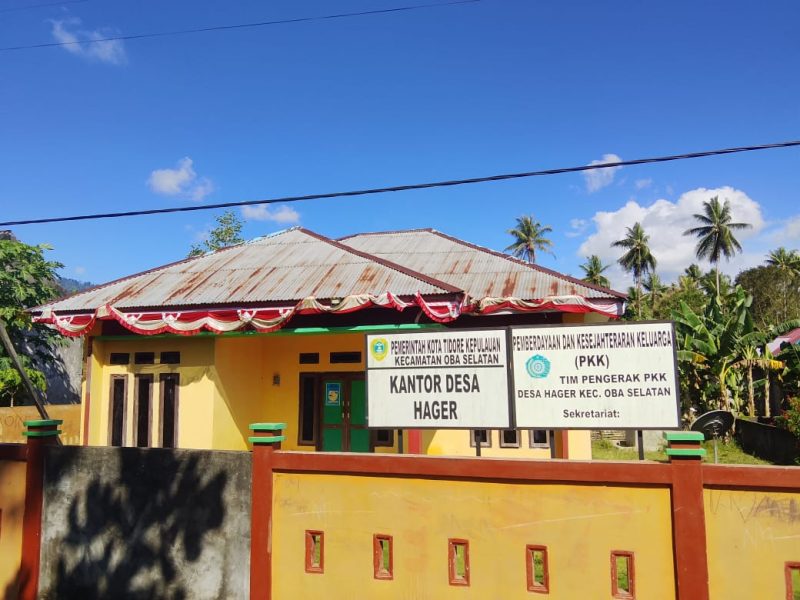 Foto: Kantor Desa Hager Kecamatan Oba Selatan, Kota Tidore Kepulauan