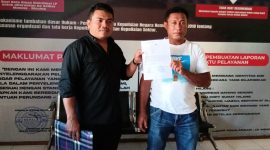 Foto: Mahmud Tanggule didampingi kuasa hukum Mudaffar H.Din S.H,