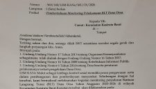 Foto: Surat Monitoring LSM Kane Malut 